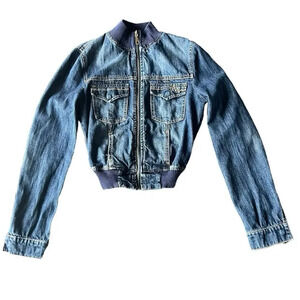 Star‎ Jeans Cropped Zip up  Jean Jacket size Junior Medium